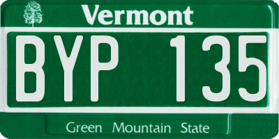 VT license plate BYP135