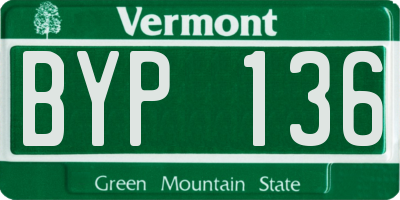 VT license plate BYP136