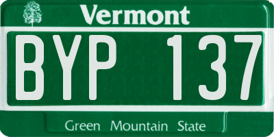 VT license plate BYP137