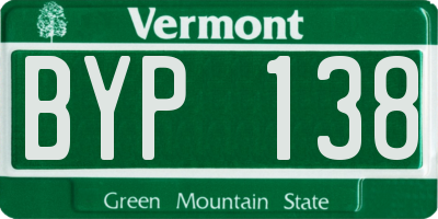 VT license plate BYP138