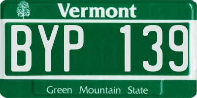 VT license plate BYP139
