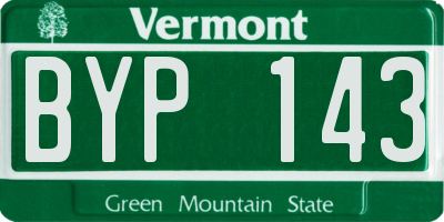 VT license plate BYP143