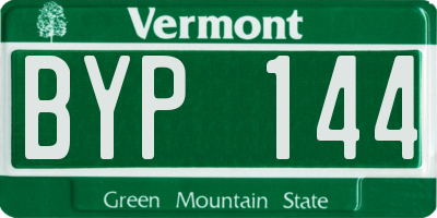 VT license plate BYP144
