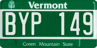 VT license plate BYP149