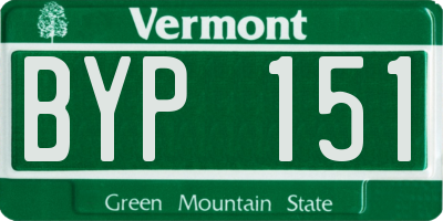 VT license plate BYP151