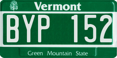 VT license plate BYP152