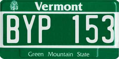 VT license plate BYP153