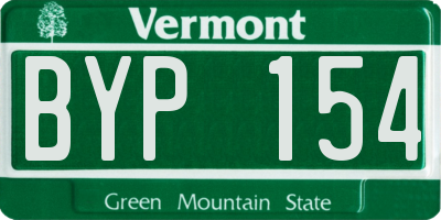 VT license plate BYP154