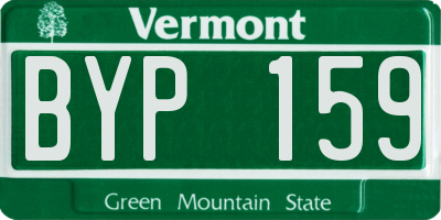 VT license plate BYP159