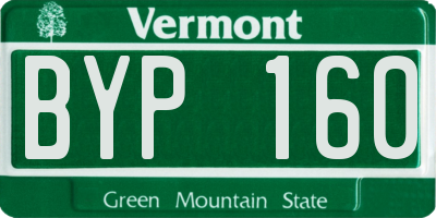 VT license plate BYP160