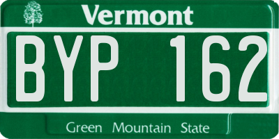 VT license plate BYP162