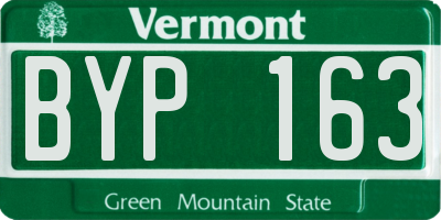 VT license plate BYP163