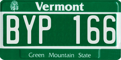 VT license plate BYP166