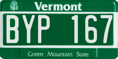 VT license plate BYP167