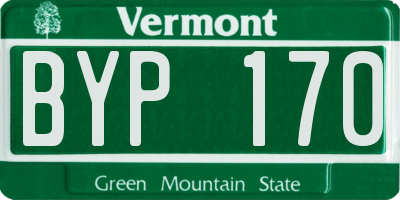 VT license plate BYP170