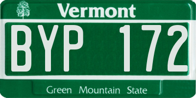 VT license plate BYP172