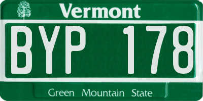 VT license plate BYP178