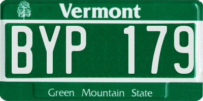VT license plate BYP179