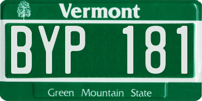 VT license plate BYP181