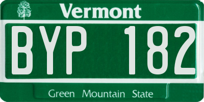 VT license plate BYP182