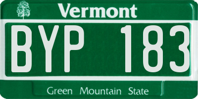 VT license plate BYP183