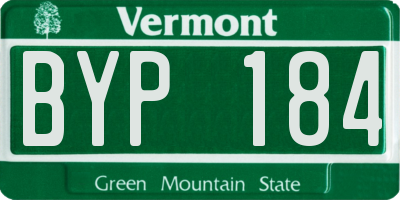 VT license plate BYP184