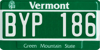 VT license plate BYP186