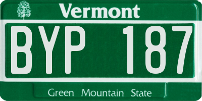 VT license plate BYP187