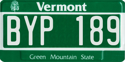 VT license plate BYP189