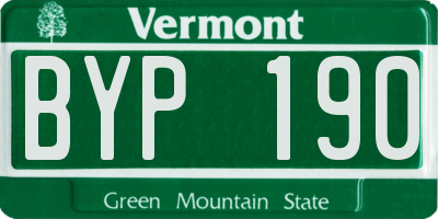 VT license plate BYP190