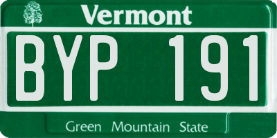 VT license plate BYP191