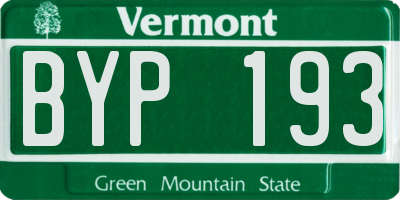 VT license plate BYP193