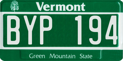 VT license plate BYP194