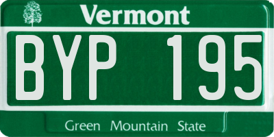 VT license plate BYP195