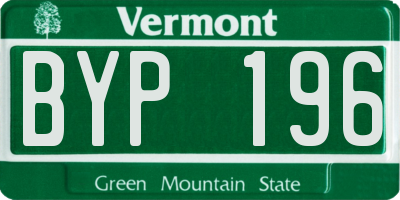 VT license plate BYP196