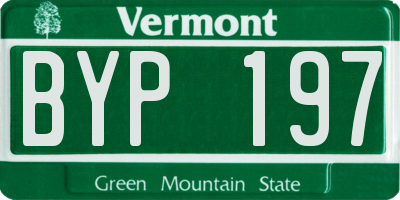VT license plate BYP197