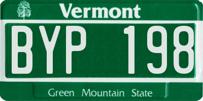 VT license plate BYP198