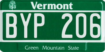 VT license plate BYP206