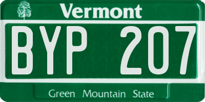 VT license plate BYP207