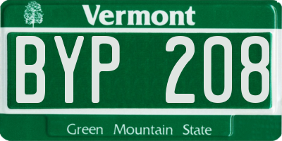 VT license plate BYP208