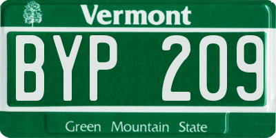 VT license plate BYP209
