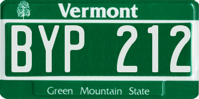 VT license plate BYP212