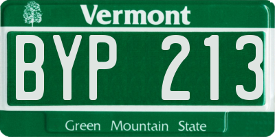 VT license plate BYP213