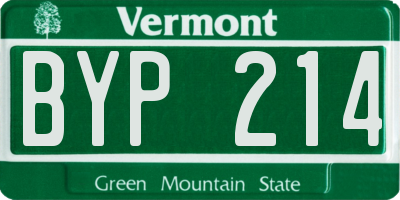 VT license plate BYP214