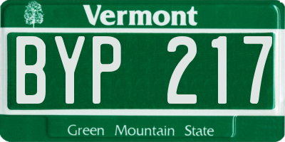 VT license plate BYP217