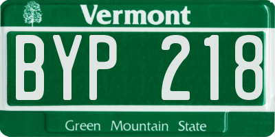 VT license plate BYP218