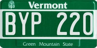 VT license plate BYP220