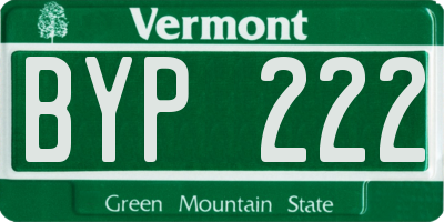 VT license plate BYP222