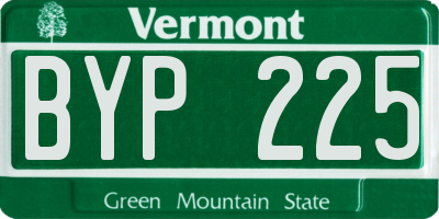 VT license plate BYP225