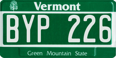 VT license plate BYP226